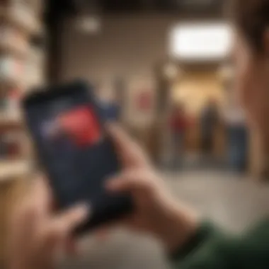 Person entering gift card details on a smartphone