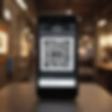 iPhone showcasing QR code usage in real-life scenario