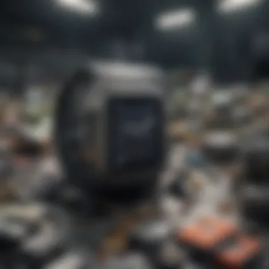 Environmental Considerations in Tech An eco-friendly visual showcasing the environmental impacts of electronic waste.