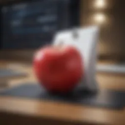 A sleek Apple device showcasing note scanning feature