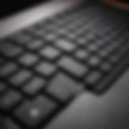 Close-up view of the MacBook keyboard and touchpad