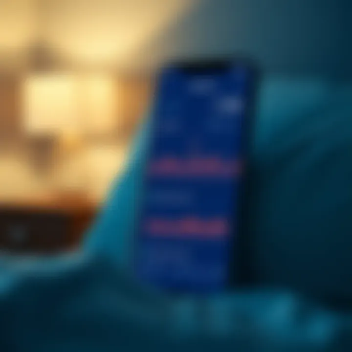 User interface of a sleep tracker app showcasing sleep data analysis