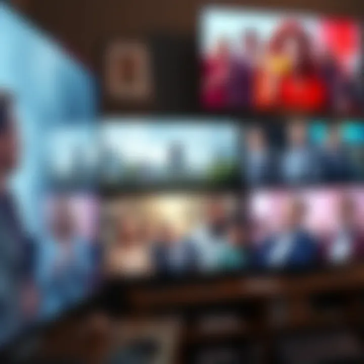 Artistic representation of television screens showcasing diverse genres