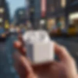AirPods showcased with the Find My app interface
