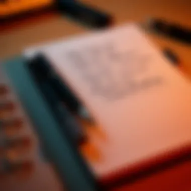 A notepad filled with handwritten notes from an audio session