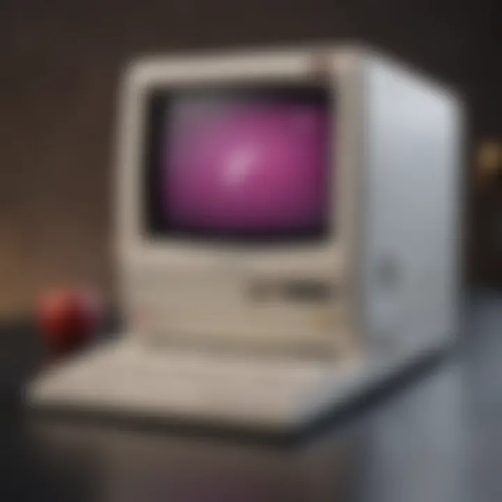 The original Apple Macintosh Portable showcasing its unique design and features