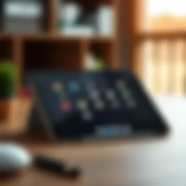 A professional workspace with iPad integration