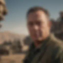 Tom Hanks in a pivotal scene from a war film, showcasing his dramatic prowess.