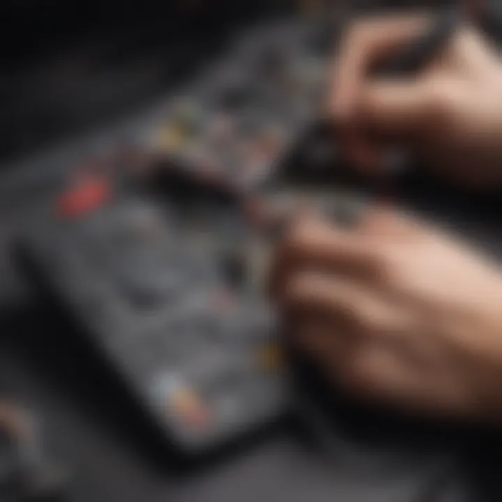 Technician repairing a TV remote