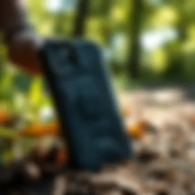 UAG iPhone cover in natural environment demonstrating durability