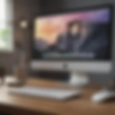 Efficiency in Simplicity Sleek MacBook on minimalist desk