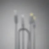 Illustration showing various types of Apple certified charging cables