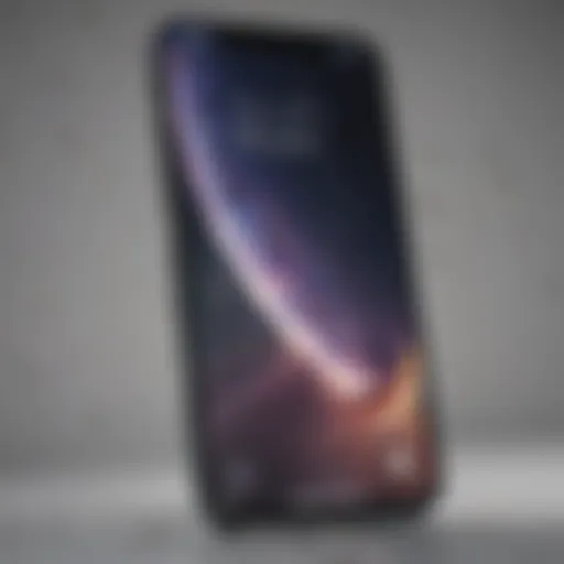 Detailed view of an iPhone X screen damage