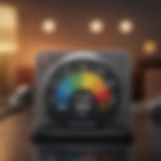 Visual representation of a credit score scale