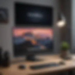 Ergonomic iMac Pro mount setup showcasing optimal workspace arrangement