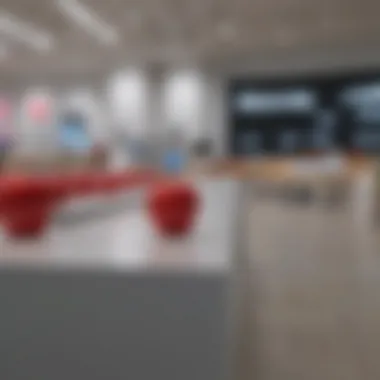 Apple Retail Experience A modern Apple retail store showcasing the latest iPhone models.