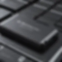Detailed view of an OEM MacBook Pro battery highlighting its components.
