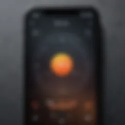 Smartphone displaying temperature widget on the home screen