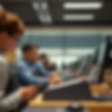 Staff Training on Cash Register Operations Training session for Apple Store staff on cash register system