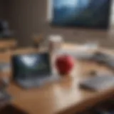 Apple devices on a classroom desk