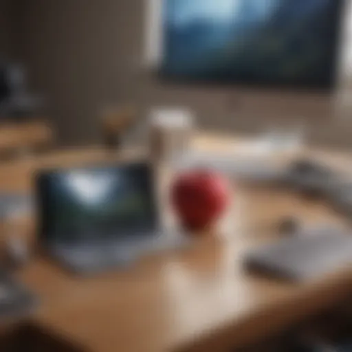 Apple devices on a classroom desk