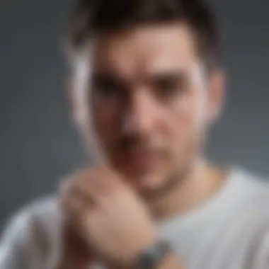 A person looking worried with a missing Apple Watch