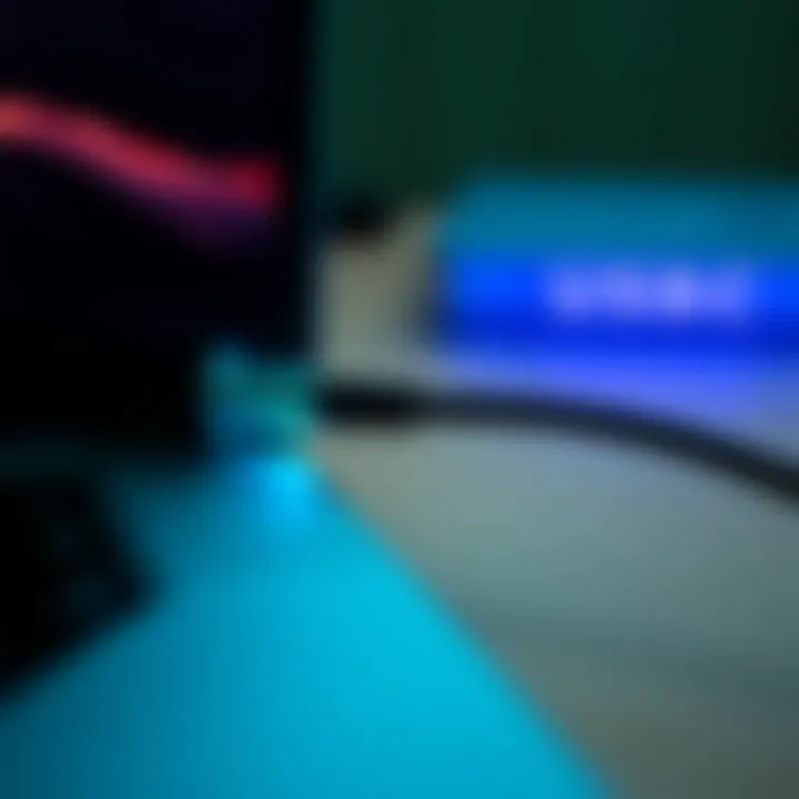 A MacBook charging through a USB-C cable with clear indicator lights