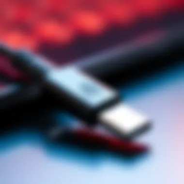 Close-up of the Mac USB-C cable showcasing its sleek design