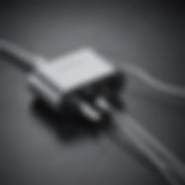 Close-up view of the adapter connecting to a device