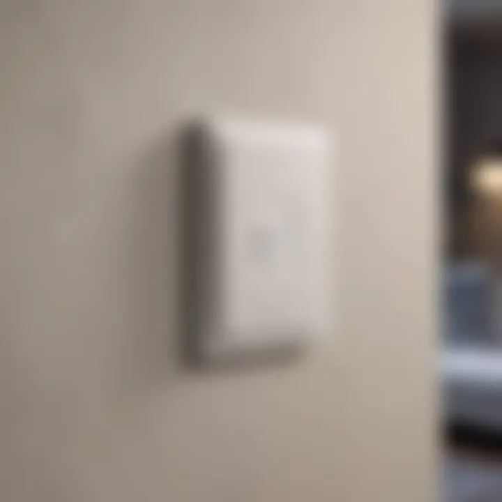 Close-up of a WiFi switch installed in a modern home setting