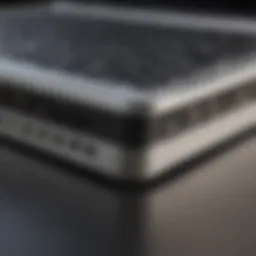 A close-up view of a USB-C port on a MacBook Pro showcasing its design.