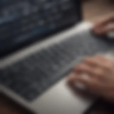 User typing comfortably on Apple MacBook Pro wireless keyboard