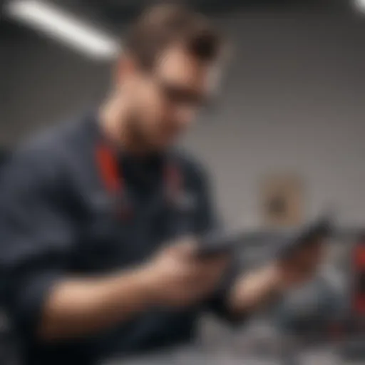 Verizon screen repair technician working on a smartphone