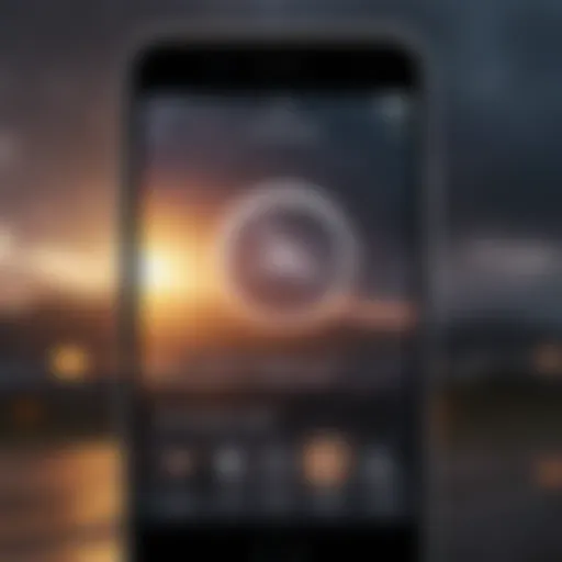 Weather app icon on smartphone screen