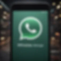 Illustration depicting WhatsApp logo on a digital screen