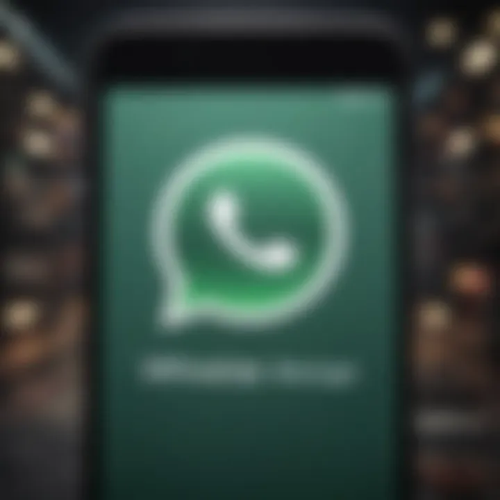 Illustration depicting WhatsApp logo on a digital screen